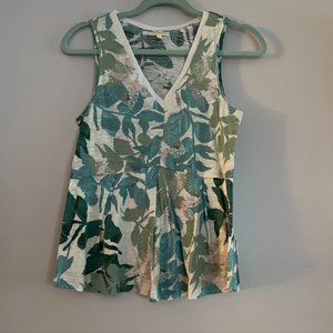 Anthropologie Floral Sleeveless Top